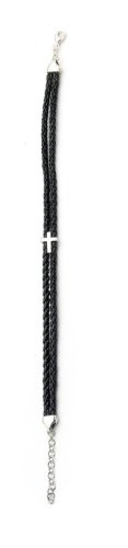 BRACCIALE  NERO SIMILP.DP. CROCE ARGENTO