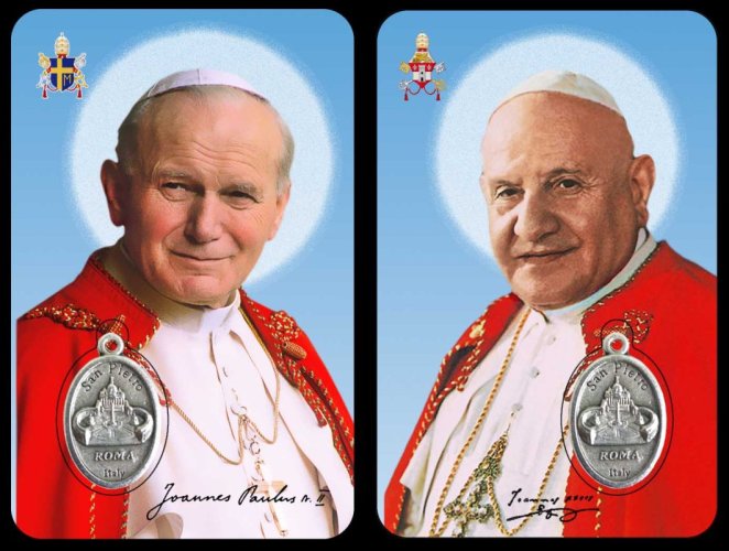 CARD GPII / GIOV. XXII + MEDAGLIA DOPPIO PAPA