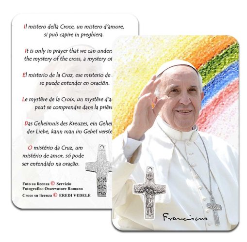 CARD PP. FRANC. ARCOBALENO + CROCE VEDELE