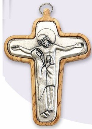 CROCE DEPOSIZIONE LEGNO E METALLO - Misure: 8.5 x 6.5 cm.