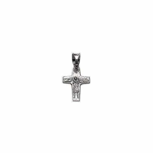 CROCE PAPA FRANCESCO IN ARGENTO - Altezza 16 mm. Prodotta in Italia.