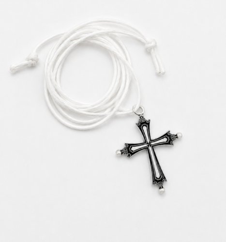 CROCE PAPA LEONE XIV 4.2x3.5 cm CON LACCIO BIANCO E BUSTINA
