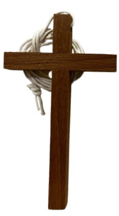 CROCIFISSO LEGNO SEMPLICE CON LACCIO  (SCURA)