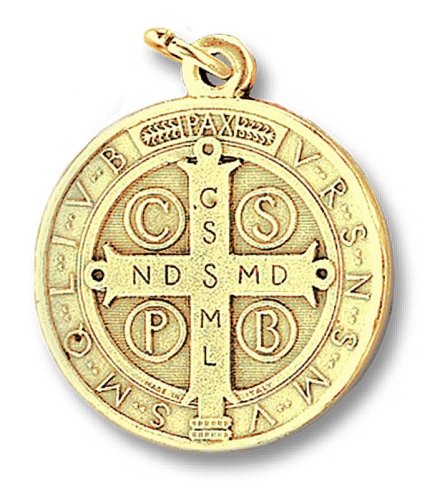 MEDAGLIA S.BENEDETTO METALLO DORATO CM.4,7