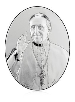 QUADRETTO ARGENTO PAPA FRANCESCO ARG. 5X5 CM