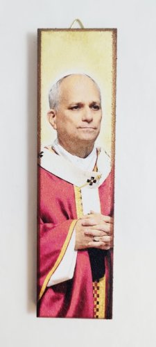 QUADRETTO RETTANGOLARE PAPA LEONE XIV - Misure: 15 x 4cm