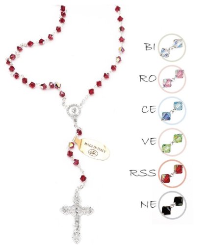 ROSARIO ROSSO SWAROVSKI GRANO 5 mm