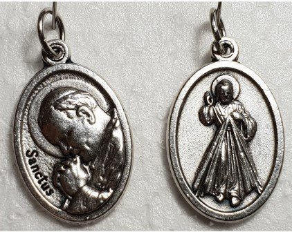 S. GIOVANNI PAOLO II + GESU' MISERICORDIOSO - MEDAGLIA IN ZAMA, ALTEZZA 22 MM