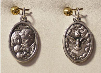 Sacra Famiglia + Spirito Santo - MEDAGLIA IN ZAMA, ALTEZZA 22 MM