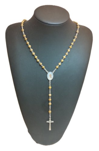 ROSARIO PAPA LEONE XIV CON PORTAROSARIO IN LEGNO ULIVO - Disponibile in due modelli