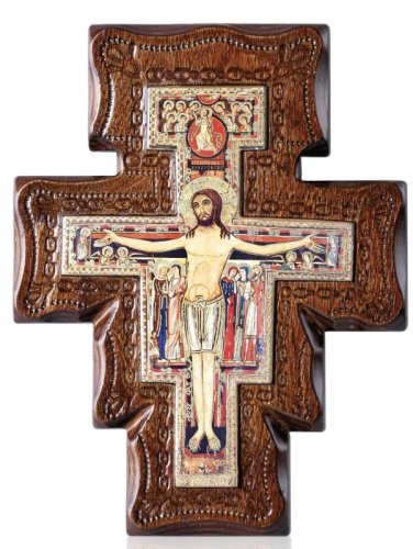 S.DAMIANO CROCE LEGNO TINTO 17X22