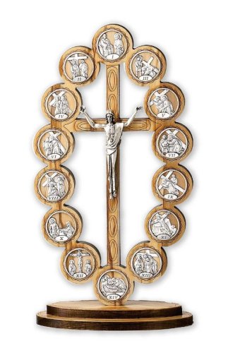 VIA CRUCIS IN ULIVO - Misure  28 x 15 cm.