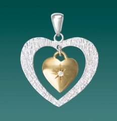 CIONDOLO CUORE CON  CATENINA ARGENTO 925
