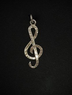 CR/97 CIONDOLO CHIAVE DI VIOLINO CON CATENINA ARGENTO 925