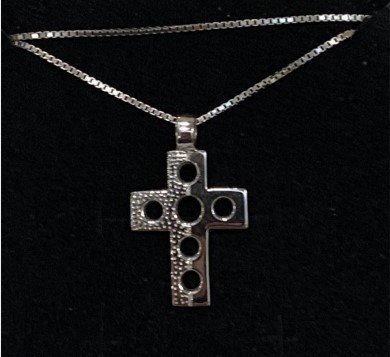 CROCE FORATA CON CATENINA ARGENTO 925