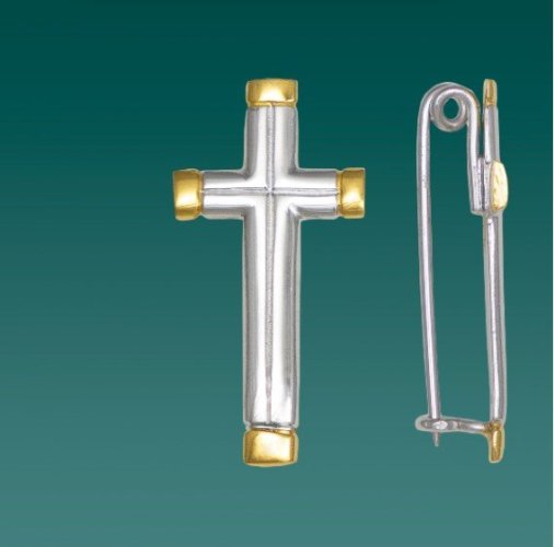 SPILLA/DORATA CROCE ARGENTO 925