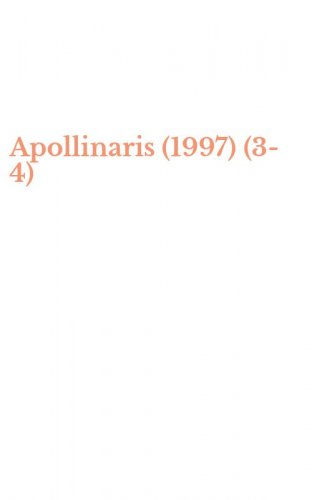 Apollinaris (1997) (3-4)