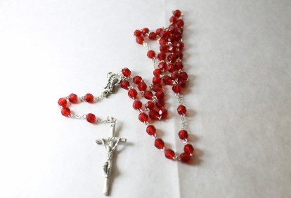 ROSARIO PVC SIMIL CRISTALLO ROSSO