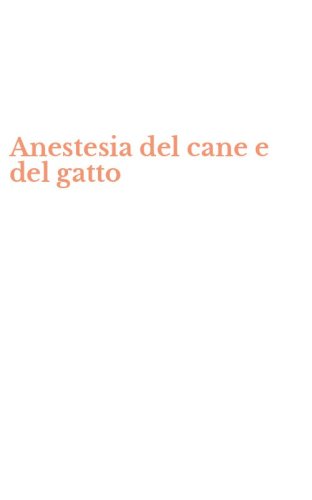 Anestesia del cane e del gatto