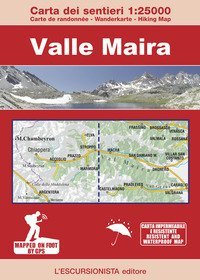 Valle Maira 1:25000. Carta dei sentieri-Carte de randon&eacute;e-Wanderkarte-Hiking Map
