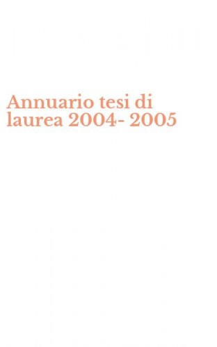 Annuario tesi di laurea 2004-2005