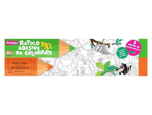 Rotolo adesivo da colorare XXL. Animali