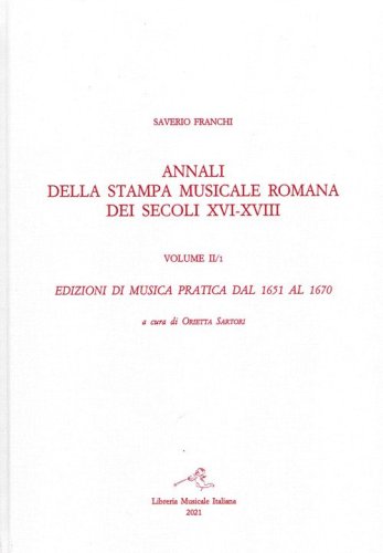 Annali della stampa musicale romana dei secoli XVI-XVIII