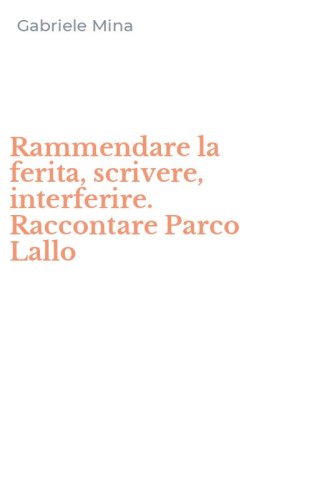 Rammendare la ferita, scrivere, interferire. Raccontare Parco Lallo