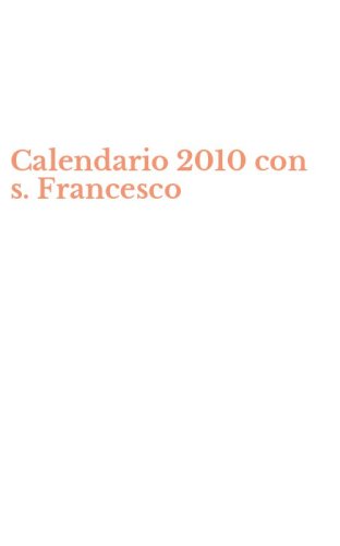 Calendario 2010 con s. Francesco