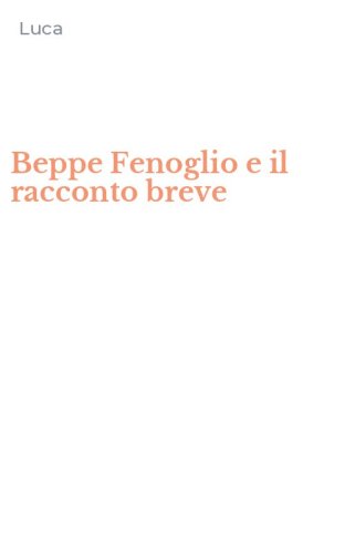 Beppe Fenoglio e il racconto breve