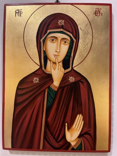 MADONNA DEL SILENZIO 22X30 CM - ICONA DIPINTA A MANO