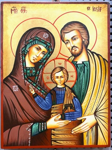 SACRA FAMIGLIA 18X24 CM - Icona dipinta a mano