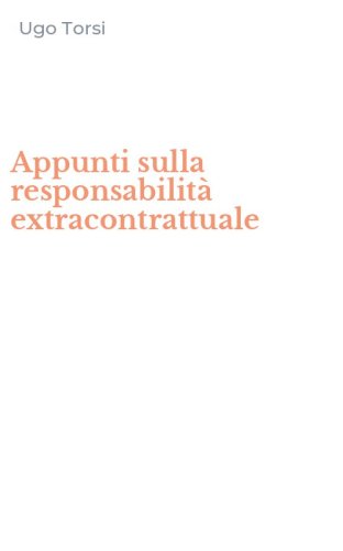 Appunti sulla responsabilit&agrave; extracontrattuale