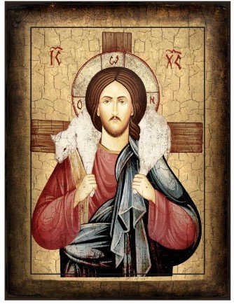 BUON PASTORE 16x20 cm - Icona stampata su legno