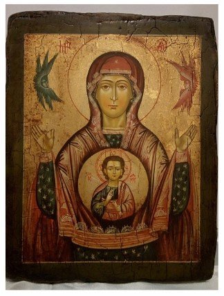MADONNA DEL SEGNO 14X18 CM - ICONA ANTICATA