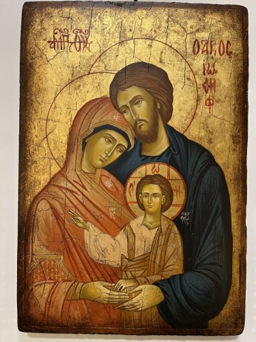 S. FAMIGLIA 22X32 CM - ICONA DIPINTA A MANO E ANTICATA
