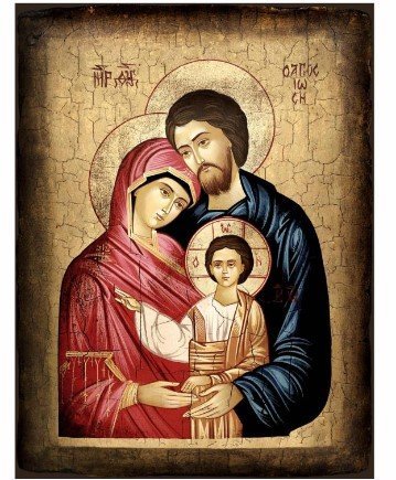 SACRA FAMIGLIA 16x20 cm - Icona stampata su legno