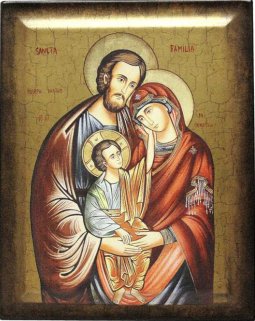 SACRA FAMIGLIA CAREZZA 11,8X14,6CM - ICONE STAMPATE