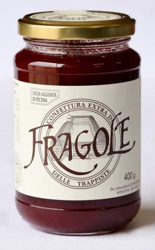 CONFETTURA DI FRAGOLE 400 gr - Confettura extra di fragole delle Trappiste di Vitorchiano, senza aggiunta di pectina