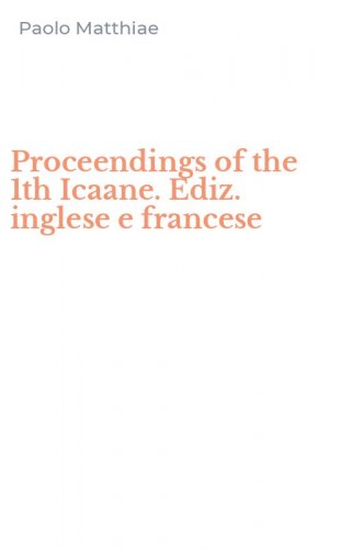 Proceendings of the 1th Icaane. Ediz. inglese e francese
