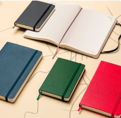HOLIDAY NOTEBOOK. LARGE, RULED, HARD COVER