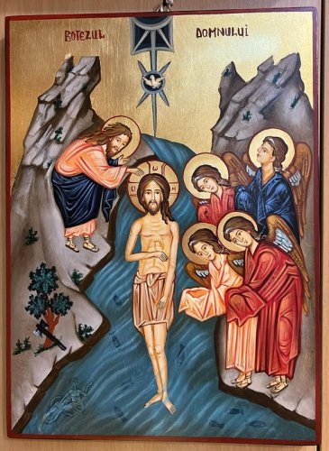 BATTESIMO DI GESU' 22X30 CM - SERIE I2 + COFANETTO ROSSO