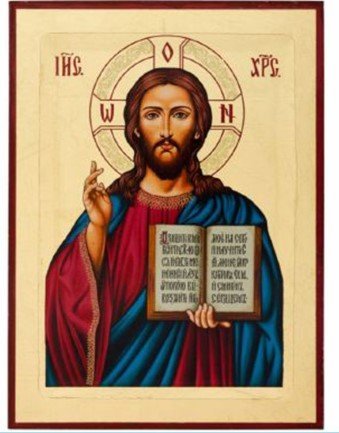 CRISTO PANTOCRATORE CON LIBRO APERTO