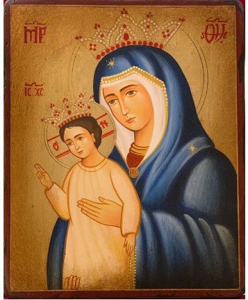 MADONNA "TOTUS TUUS" 18X22 CM - ICONA DIPINTA A MANO