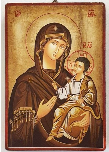 MADONNA HODIGITRIA 10X14 CM - Icona dipinta a mano