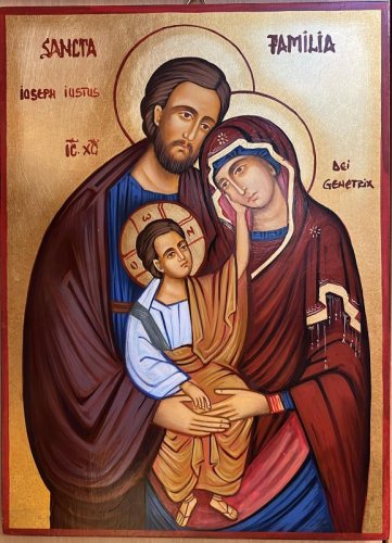 SACRA FAMIGLIA 22X30 CM - DIPINTA A MANO