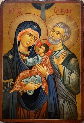 FAMIGLIA CELESTE 22X32 CM - ICONA DIPINTA A MANO IN ROMANIA