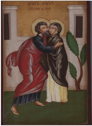 SANTI GIOACHINO E ANNA 22X32 CM - ICONA DIPINTA A MANO