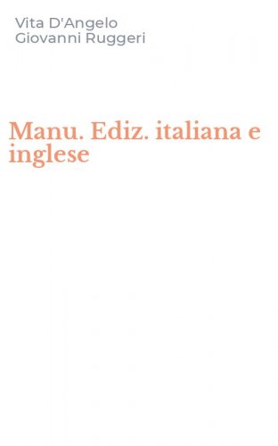 Manu. Ediz. italiana e inglese