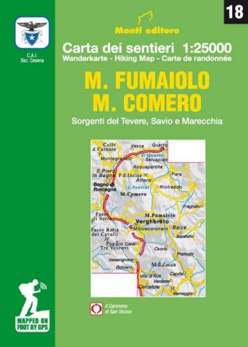 M. Fumaiolo. M. Comero. Sorgenti del Tevere, Savio e Marecchia. Carta dei sentieri 1:25.000